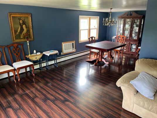 Chandelier, Dining room, Interior, Wood Texture Flooring