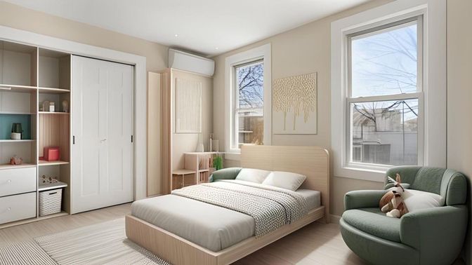 Bedroom, Interior, Wood Texture Flooring