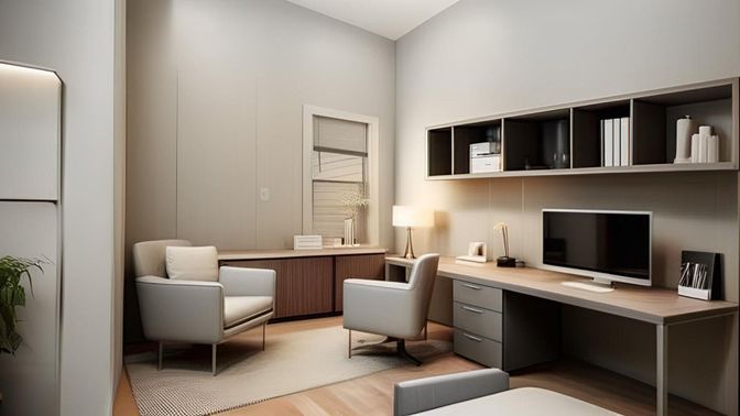 Home Office, Interior, Wood Texture Flooring