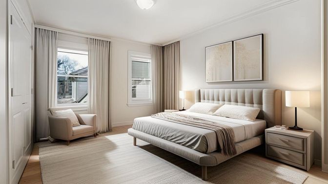 Bedroom, Interior, Wood Texture Flooring