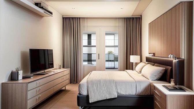 Bedroom, Interior, Recessed Lighting