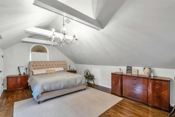 Bedroom, Chandelier, Interior, Wood Texture Flooring