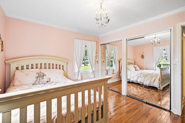 Bedroom, Chandelier, Interior, Wood Texture Flooring