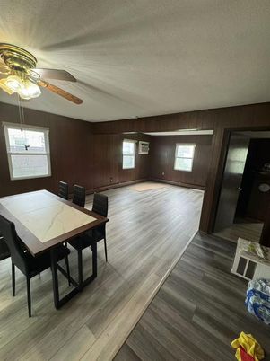 Dining room, Interior, Wood Texture Flooring, Wooden Walls