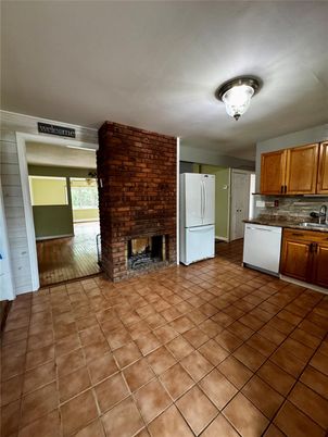 Fireplace, Interior, Kitchen, Stone Walls