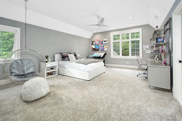 Bedroom, Home Office, Interior, Pendant Lights, Recessed Lighting