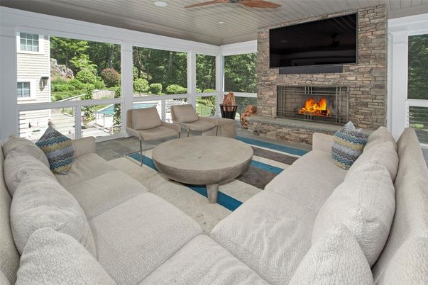 Fireplace, Interior, Living room, Stone Walls, Sun Room