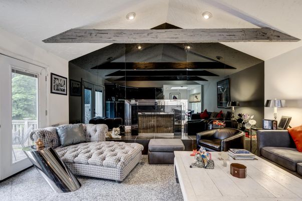 Fireplace, Interior, Living room, Recessed Lighting