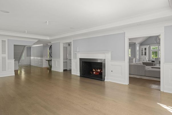 Empty room, Fireplace, Interior, Wood Texture Flooring