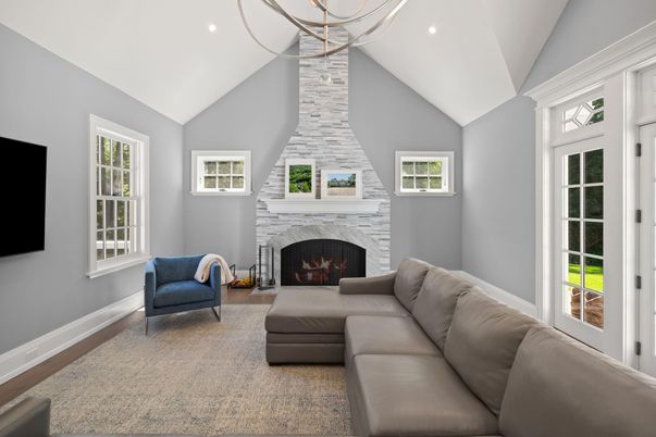 Fireplace, Interior, Living room, Recessed Lighting