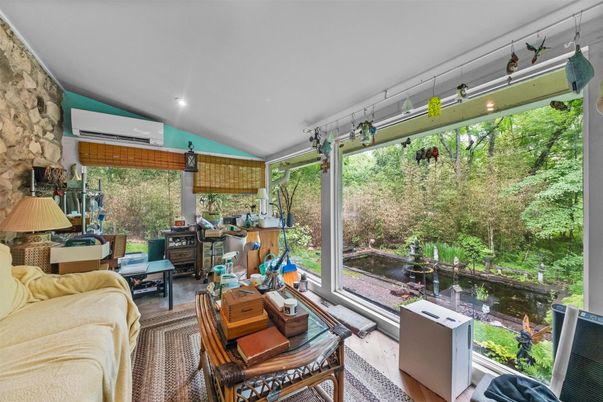 Home Office, Interior, Recessed Lighting, Stone Walls, Sun Room