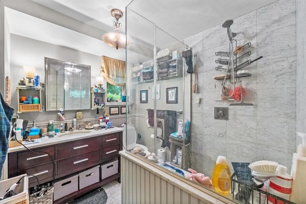 Bathroom, Glass Shower, Interior, Marble Walls