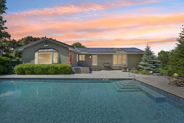 Exterior, Pool, Solar Panels