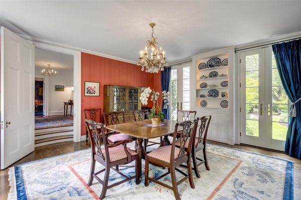 Chandelier, Dining room, Interior, Wood Texture Flooring