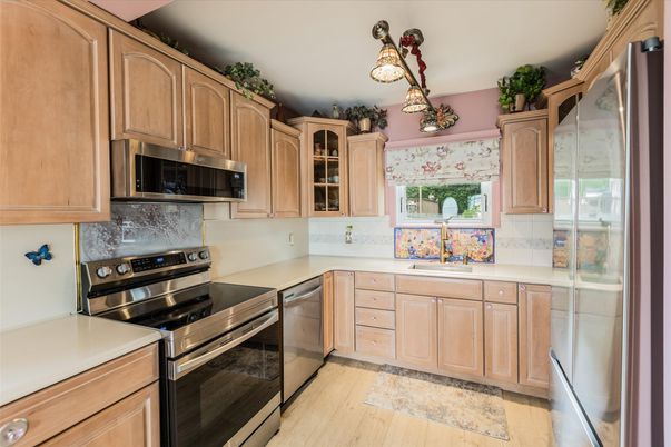 Interior, Kitchen, Stainless Steel Appliances, Wood Texture Flooring