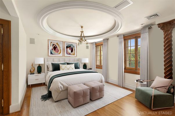 Bedroom, Interior, Pendant Lights, Wood Texture Flooring