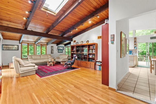 Interior, Living room, Recessed Lighting, Wooden Beams, Wooden Ceilings, Wood Texture Flooring