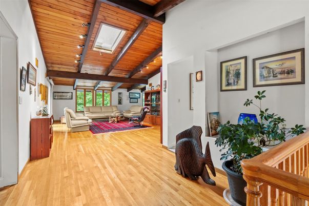 Interior, Living room, Recessed Lighting, Wooden Beams, Wooden Ceilings, Wood Texture Flooring