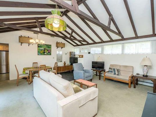 Chandelier, Dining room, Interior, Living room, Wooden Beams