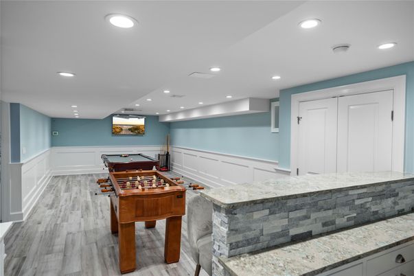 Game Room, Interior, Recessed Lighting, Wood Texture Flooring