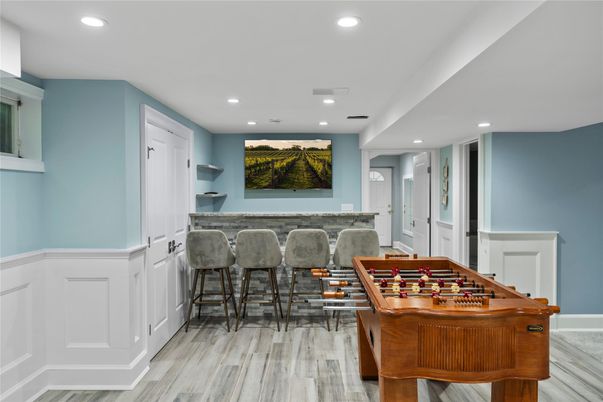 Game Room, Interior, Recessed Lighting, Wood Texture Flooring
