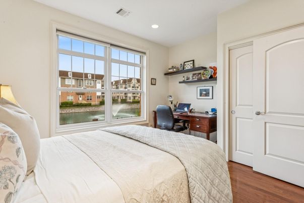 Bedroom, Home Office, Interior, Recessed Lighting, Wood Texture Flooring