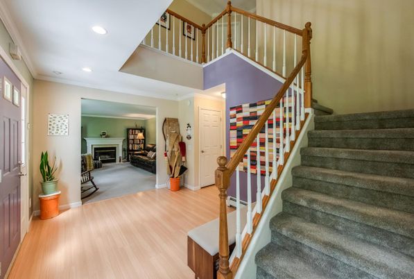 Fireplace, Interior, Recessed Lighting, Wood Texture Flooring