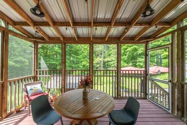 Interior, Sun Room, Wooden Beams, Wood Texture Flooring