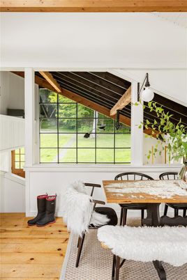 Dining room, Interior, Wooden Beams, Wood Texture Flooring
