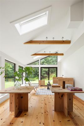 Home Office, Interior, Wooden Beams, Wood Texture Flooring