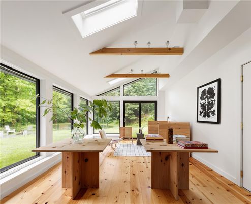 Home Office, Interior, Wooden Beams, Wood Texture Flooring