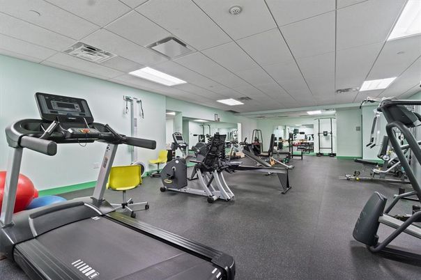 Fitness Equipment, Gym, Interior, Recessed Lighting