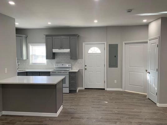 Interior, Kitchen, Recessed Lighting, Wood Texture Flooring