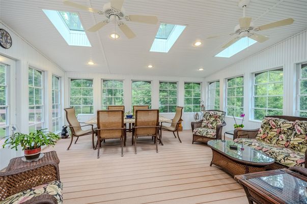 Dining room, Interior, Recessed Lighting, Sun Room, Wood Texture Flooring
