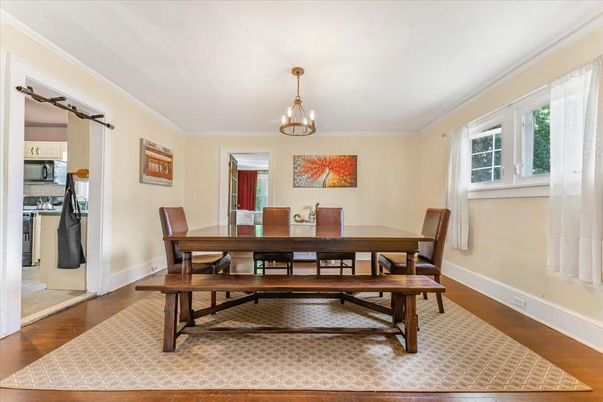 Chandelier, Dining room, Interior, Pendant Lights, Wood Texture Flooring