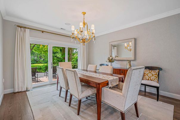 Chandelier, Dining room, Interior, Wood Texture Flooring