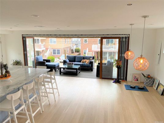 Dining room, Interior, Living room, Pendant Lights, Recessed Lighting, Wood Texture Flooring