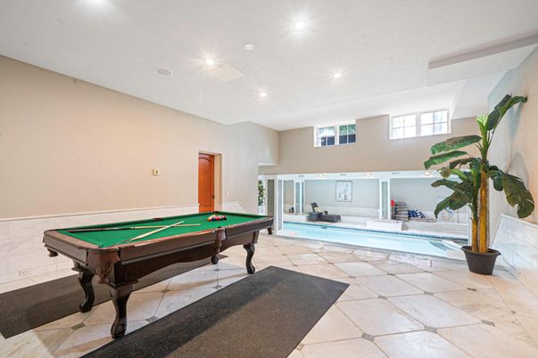 Billiard Table, Game Room, Interior, Pool, Recessed Lighting