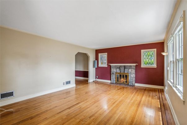 Empty room, Fireplace, Interior, Wood Texture Flooring
