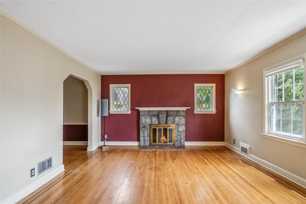 Empty room, Fireplace, Interior, Wood Texture Flooring