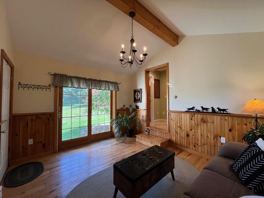 Chandelier, Interior, Wooden Beams, Wood Texture Flooring