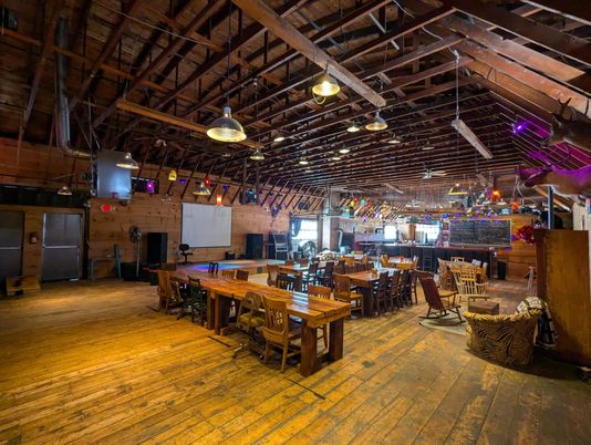 Dining room, Interior, Pendant Lights, Wooden Beams, Wood Texture Flooring