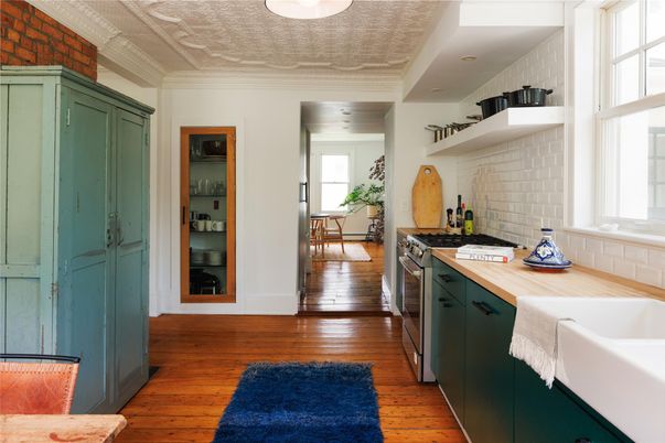 Dining room, Interior, Kitchen, Recessed Lighting, Wood Texture Flooring