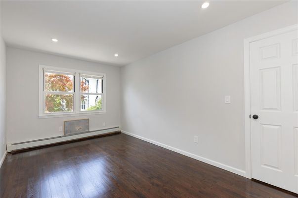 Empty room, Fireplace, Interior, Recessed Lighting, Wood Texture Flooring