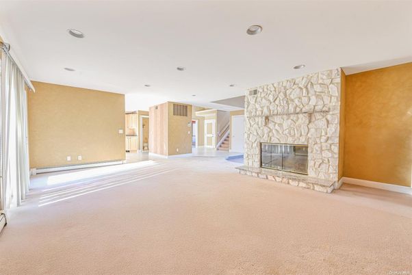 Empty room, Fireplace, Interior, Recessed Lighting