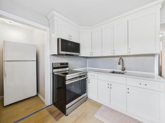 Interior, Kitchen, Stainless Steel Appliances, Wood Texture Flooring