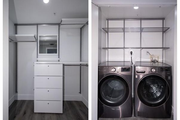 Interior, Recessed Lighting, Washer, Wood Texture Flooring