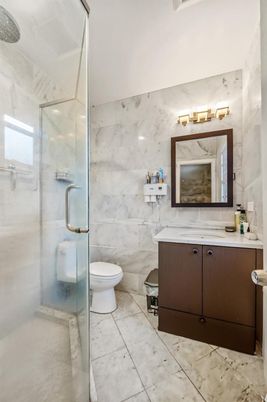 Bathroom, Glass Shower, Interior, Marble Walls