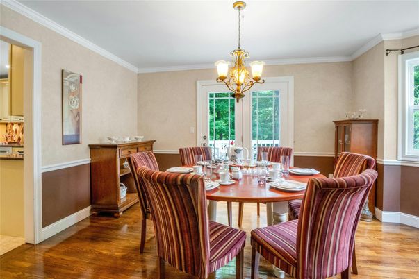 Chandelier, Dining room, Interior, Wood Texture Flooring