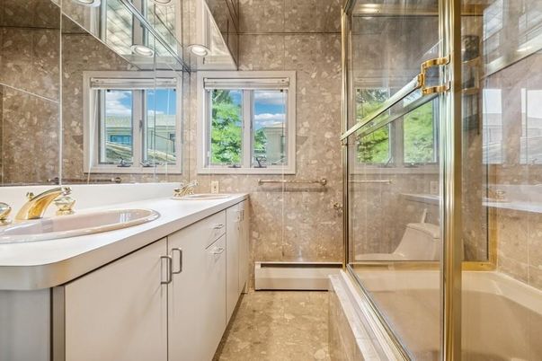 Bathroom, Dual Sink Vanities, Glass Shower, Interior